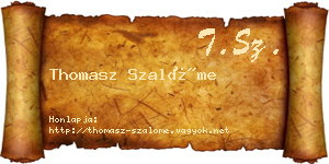 Thomasz Szalóme névjegykártya